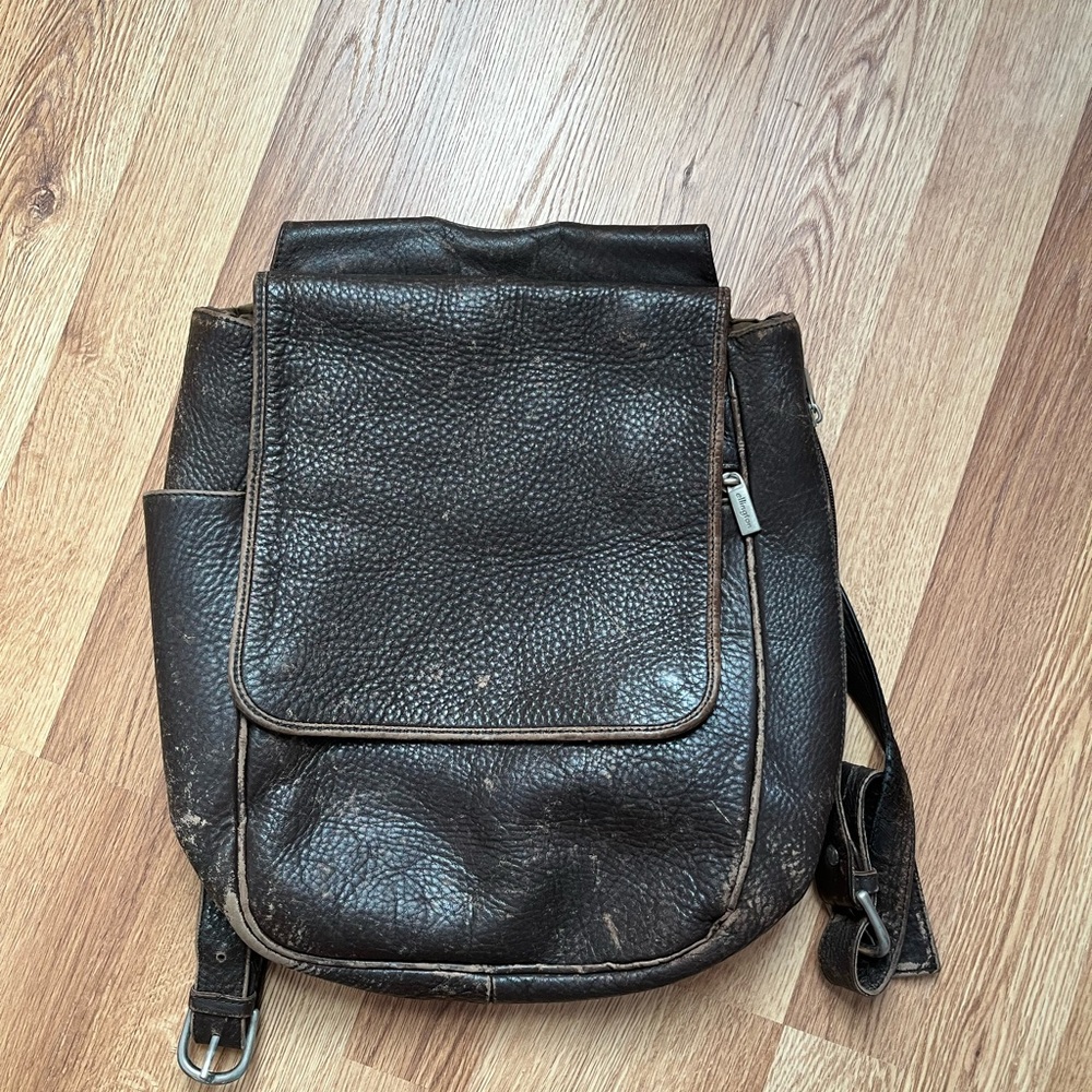 Brown Leather Backpack Bag